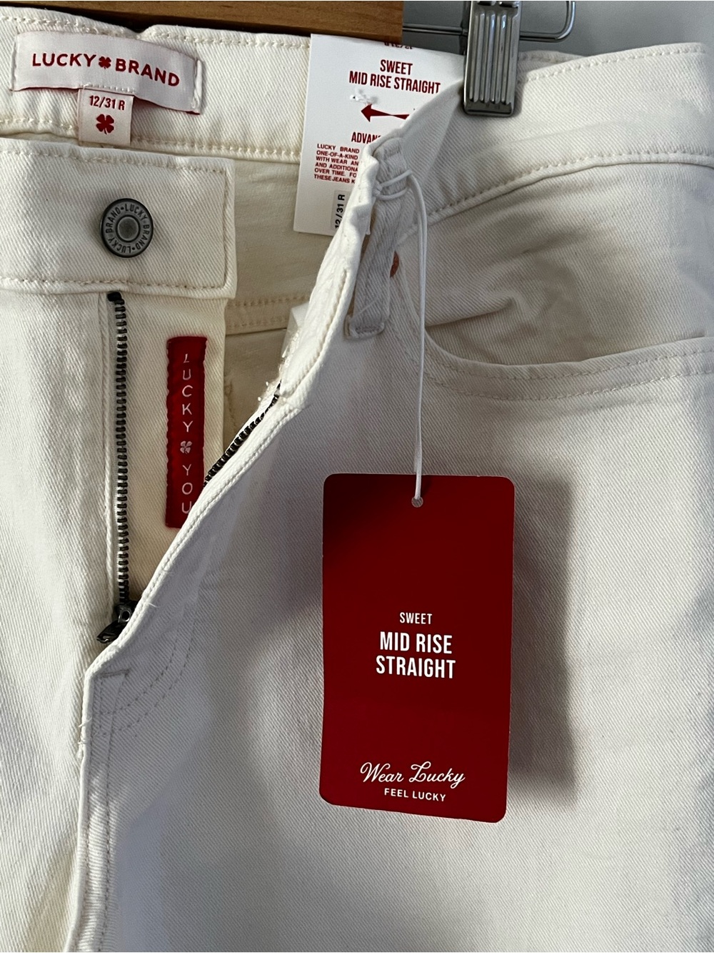 White Mid-Rise Straight Jeans (NWT)